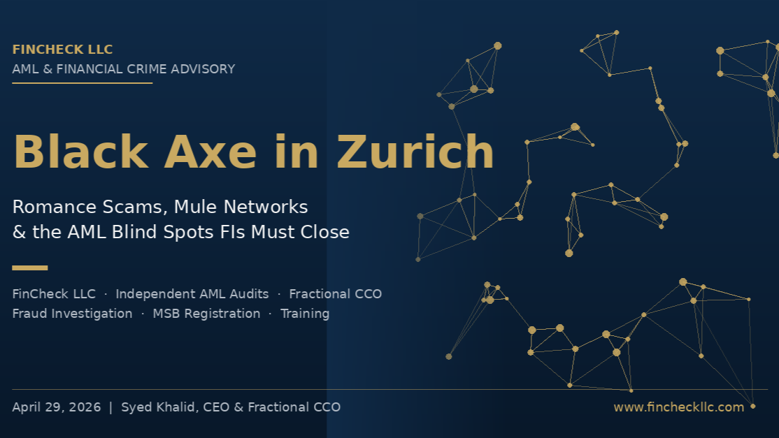 Black Axe in Zurich: Romance Scams, Mule Networks, and the AML Blind Spots Every Financial Institution Must Close