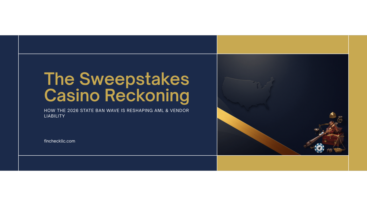 The Sweepstakes Casino Reckoning: How the 2026 State Ban Wave Is Reshaping AML & Compliance for the Entire Vendor Stack